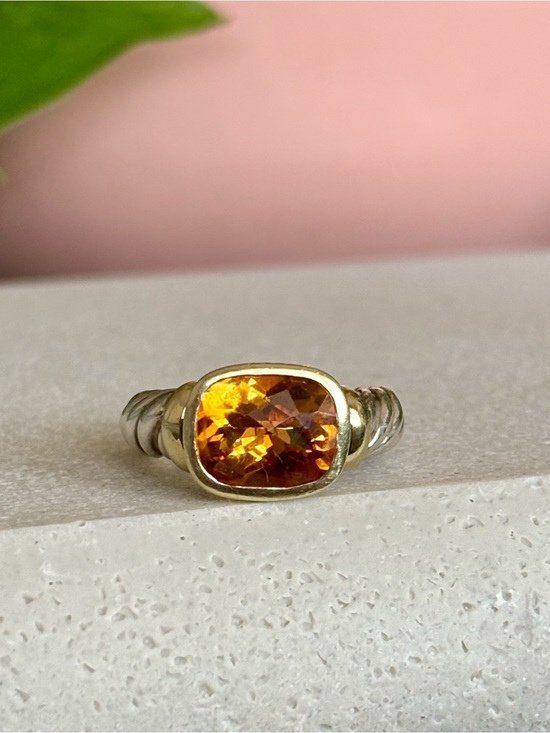 David Yurman Jewelry - SOLD Estate David Yurman Sterling Silver, 14k Gold, Citrine Noblesse Ring
